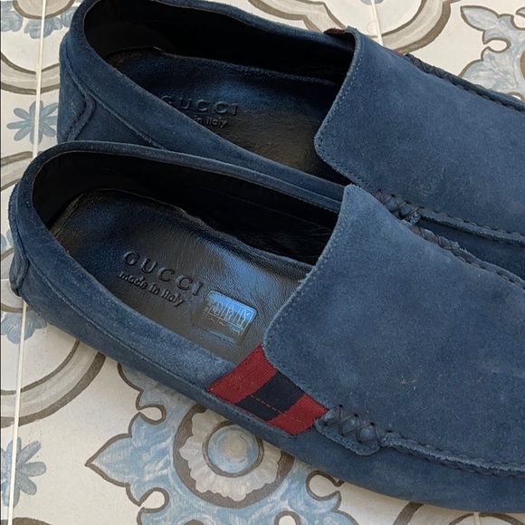 Men’s Gucci Drivers - Blue Suede Size 10 main image 5